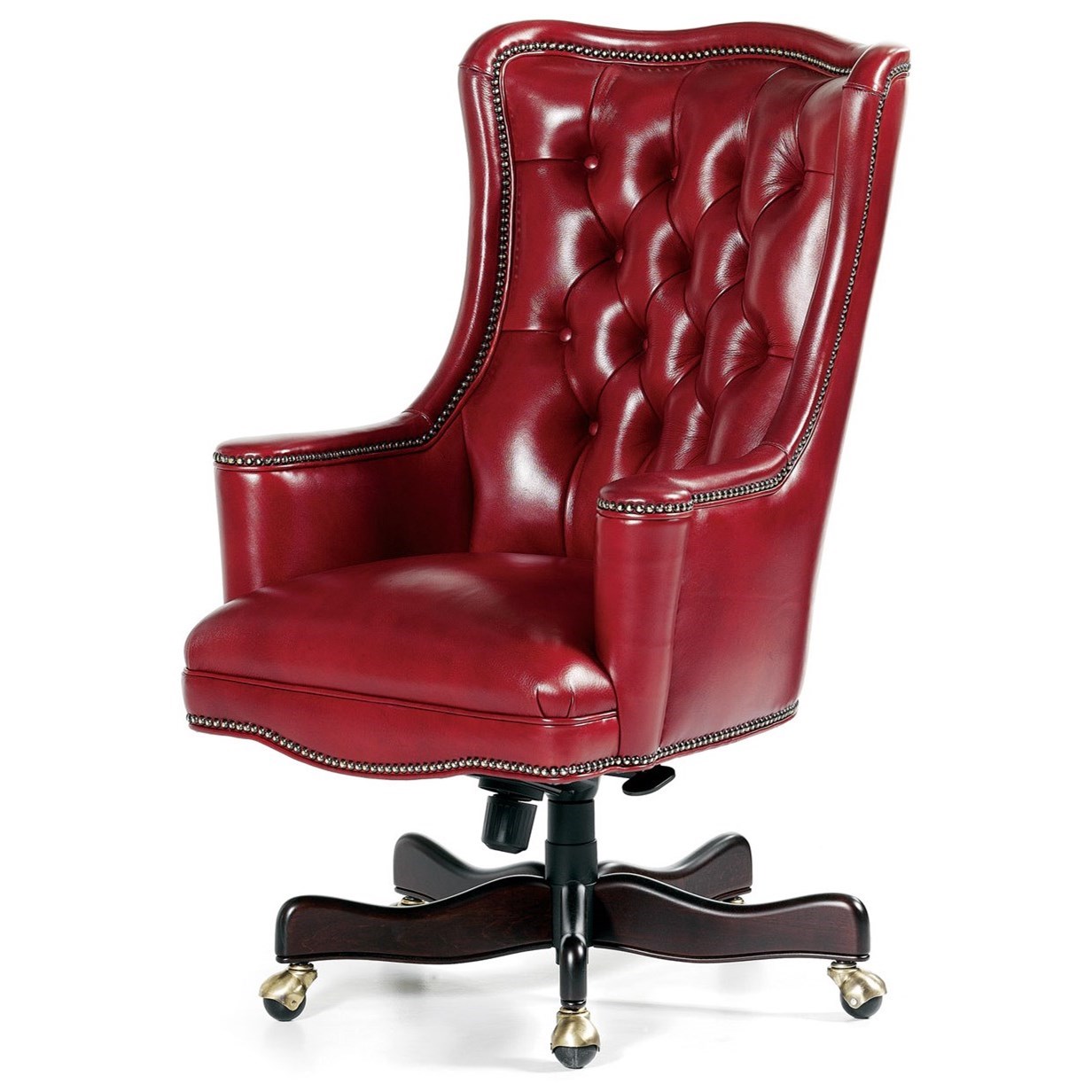 Red leather cheap office swivel chair